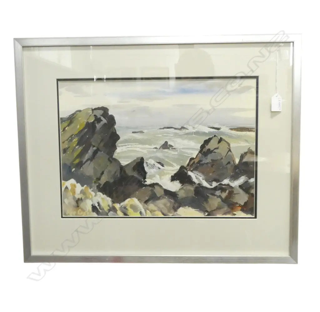 OLGA COX 'SEASCAPE' GOUACHE ON PAPER, 295x420mm Image 1++