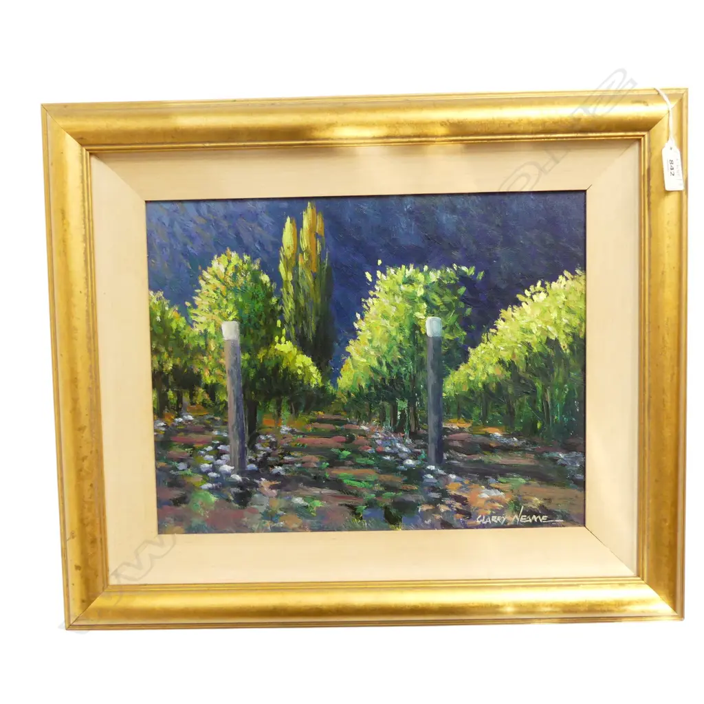 CLARRY NEAME, VINEYARD, OIL ON BOARD 270x345mm Image 1++