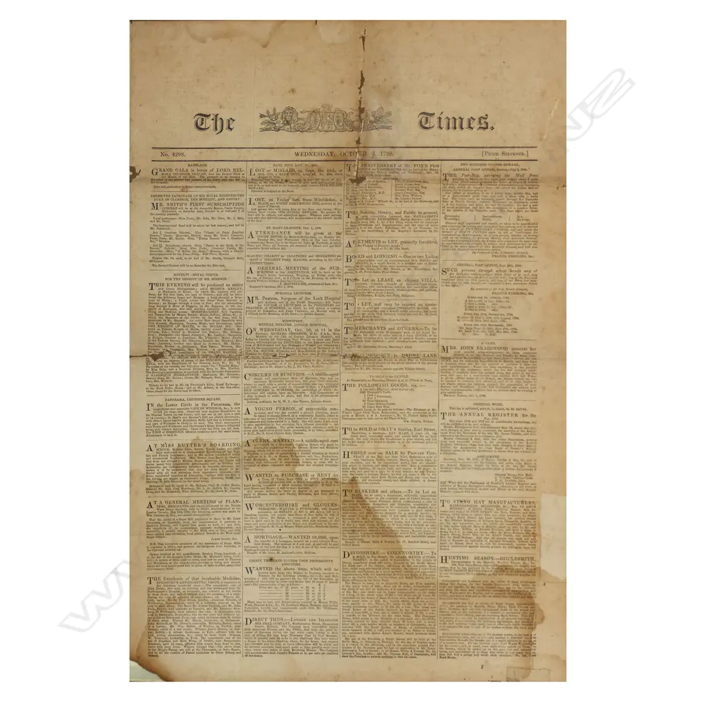 A framed four page newspaper 'THE TIMES', Image 1++