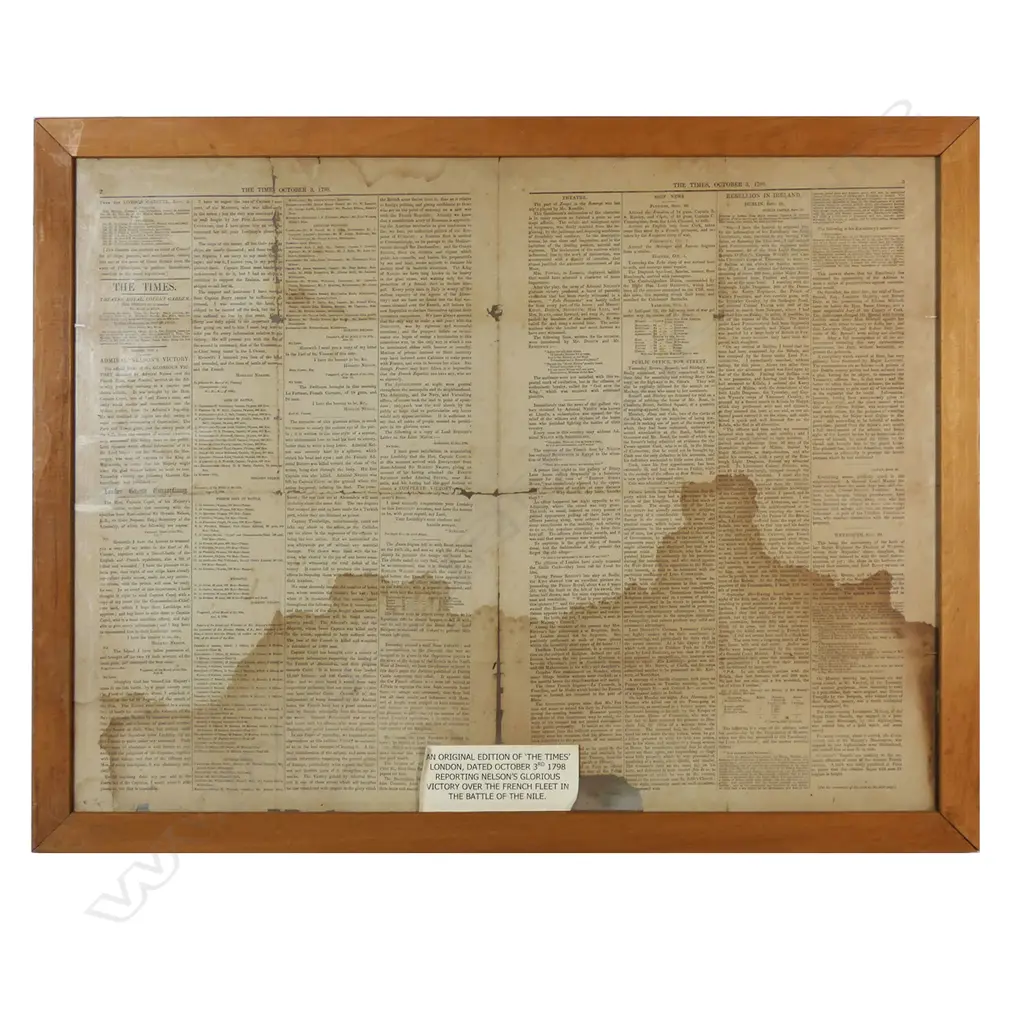 A framed four page newspaper 'THE TIMES', Image 1++