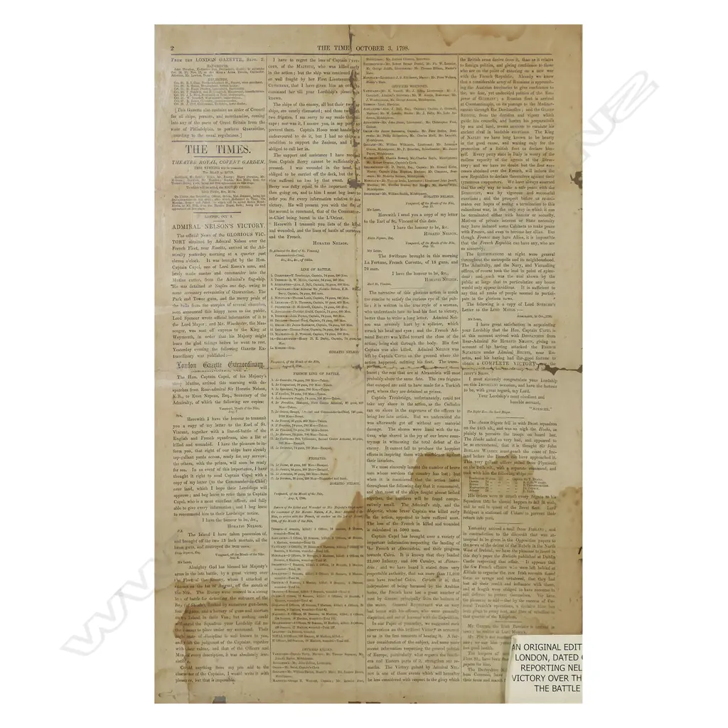 A framed four page newspaper 'THE TIMES', Image 1++