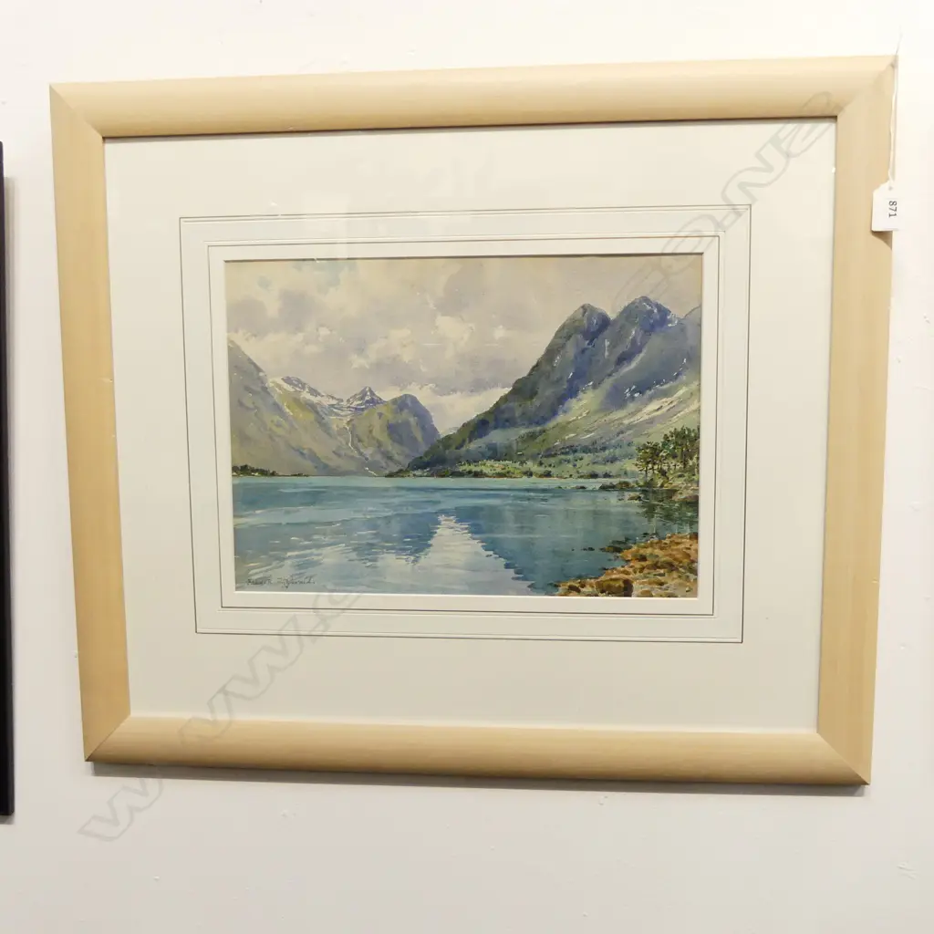 FRED R. FITZGERALD 'THE OLDEN LAKE, NORWAY' WC 265x375mm Image 1++