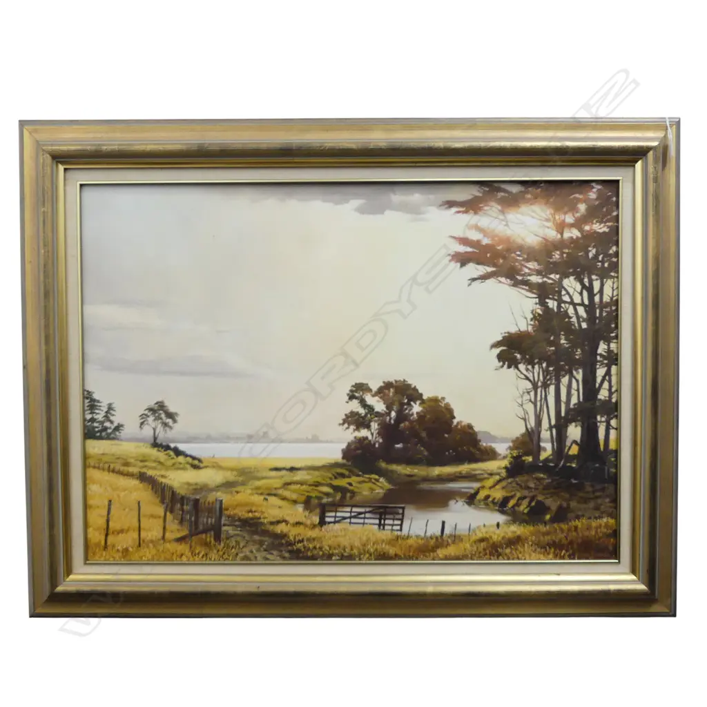 GRAHAM BRADDOCK 'AUCKLAND FROM BROWNS ISLAND No.3' OIL ON BOARD '84 585x825mm Image 1++