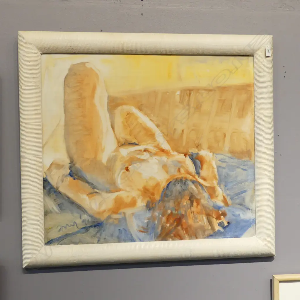 SIGNED NUDE, ACRYLIC ON BOARD 580x665mm Image 1++