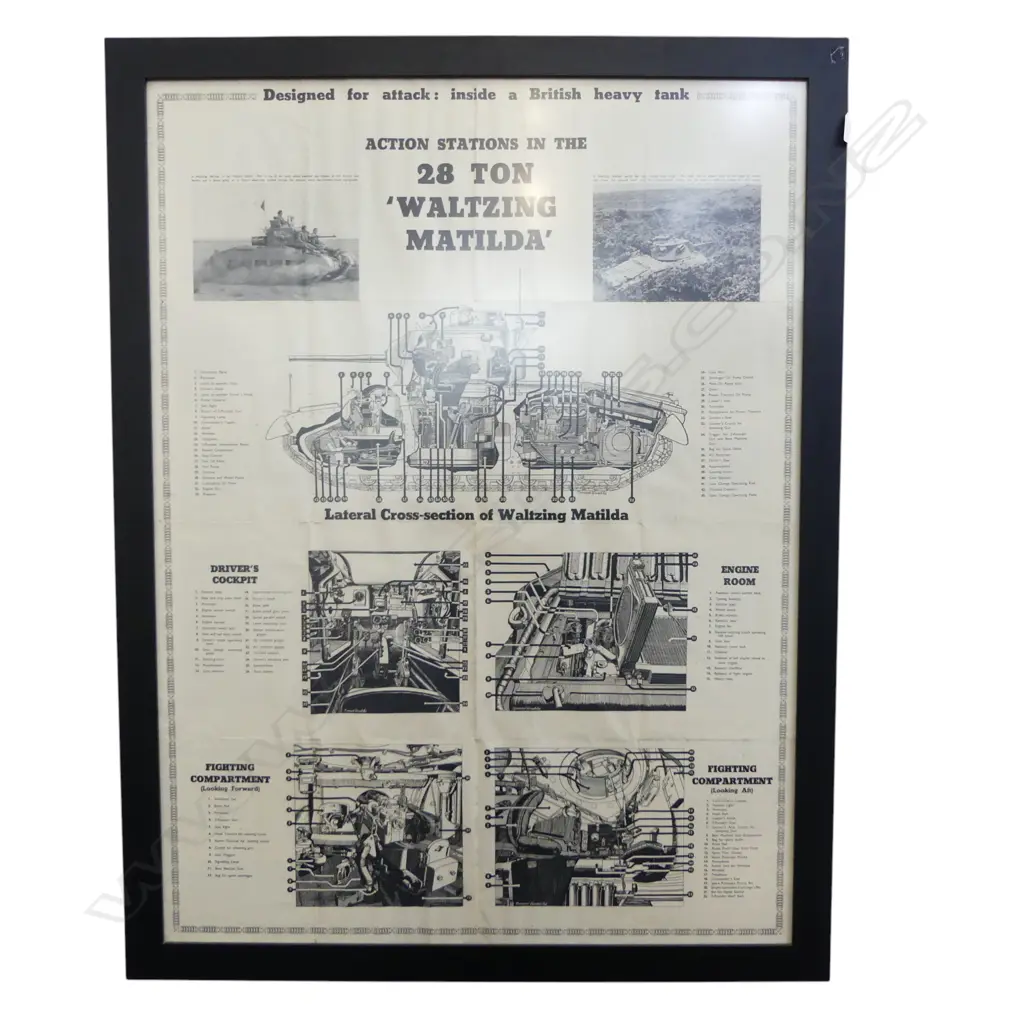 BRITISH TANK 'WALTZING MATILDA' PRINT 1000x750mm Image 1++