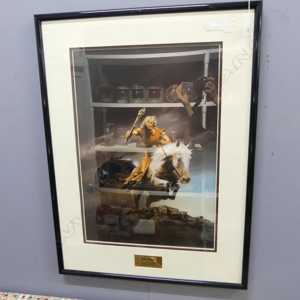 LARGE SIGNED MOVIE PRINT 'PURSUIT' FROM BATTLEFIELD EARTH by SHUN KAJIMA Ed. 80/500, 880x650mm Image 1++