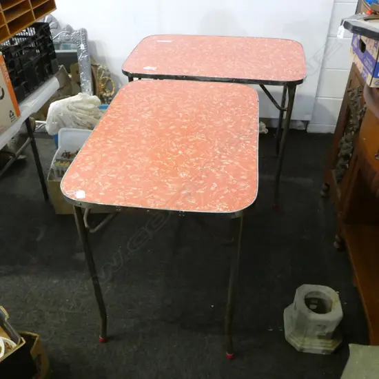 2 VINTAGE FORMICA TABLES 900x610mm
