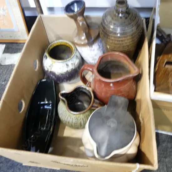 2 TEMUKA WARE JUGS, ASST. N.Z. POTTERY etc