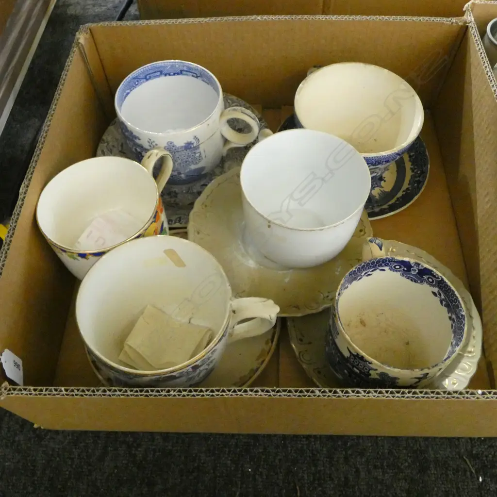 COLLECTION 6 GIANT CUPS & SAUCERS NOT ALL MATCHING (From the Estate of Tommy Doyle) Image 1++