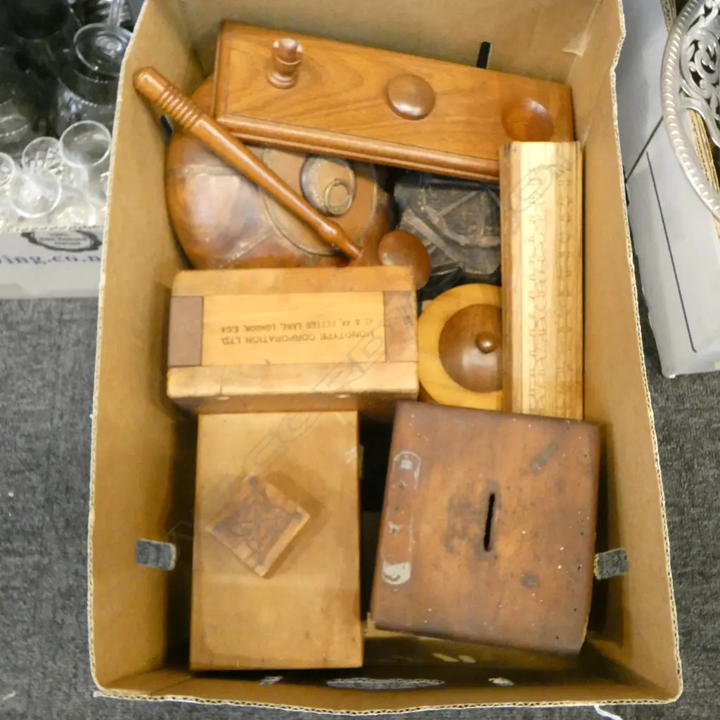 ASST. WOOD BOXES, SPICE BOX, DONATION BOX, GAVEL, etc Image 1++