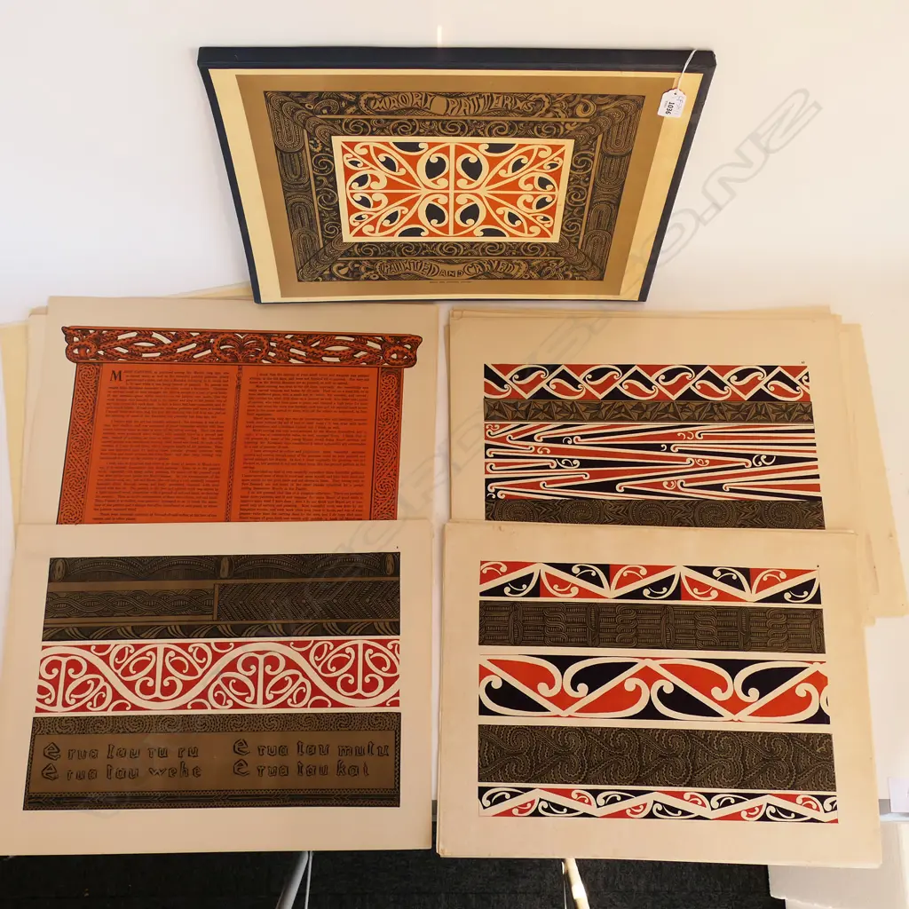 MAORI PATTERNS PAINTED & CARVED BY J. H. MENZIES FACSIMILE ED. 1975 380x510mm Image 1++