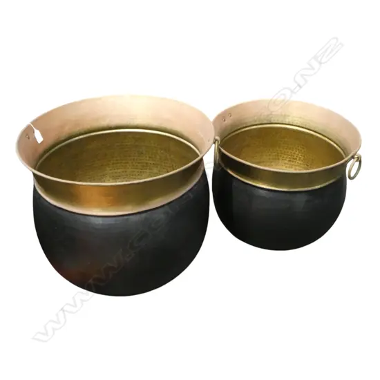 LARGE PR GRADUATED COPPER PLANTERS H.440 & 360mm