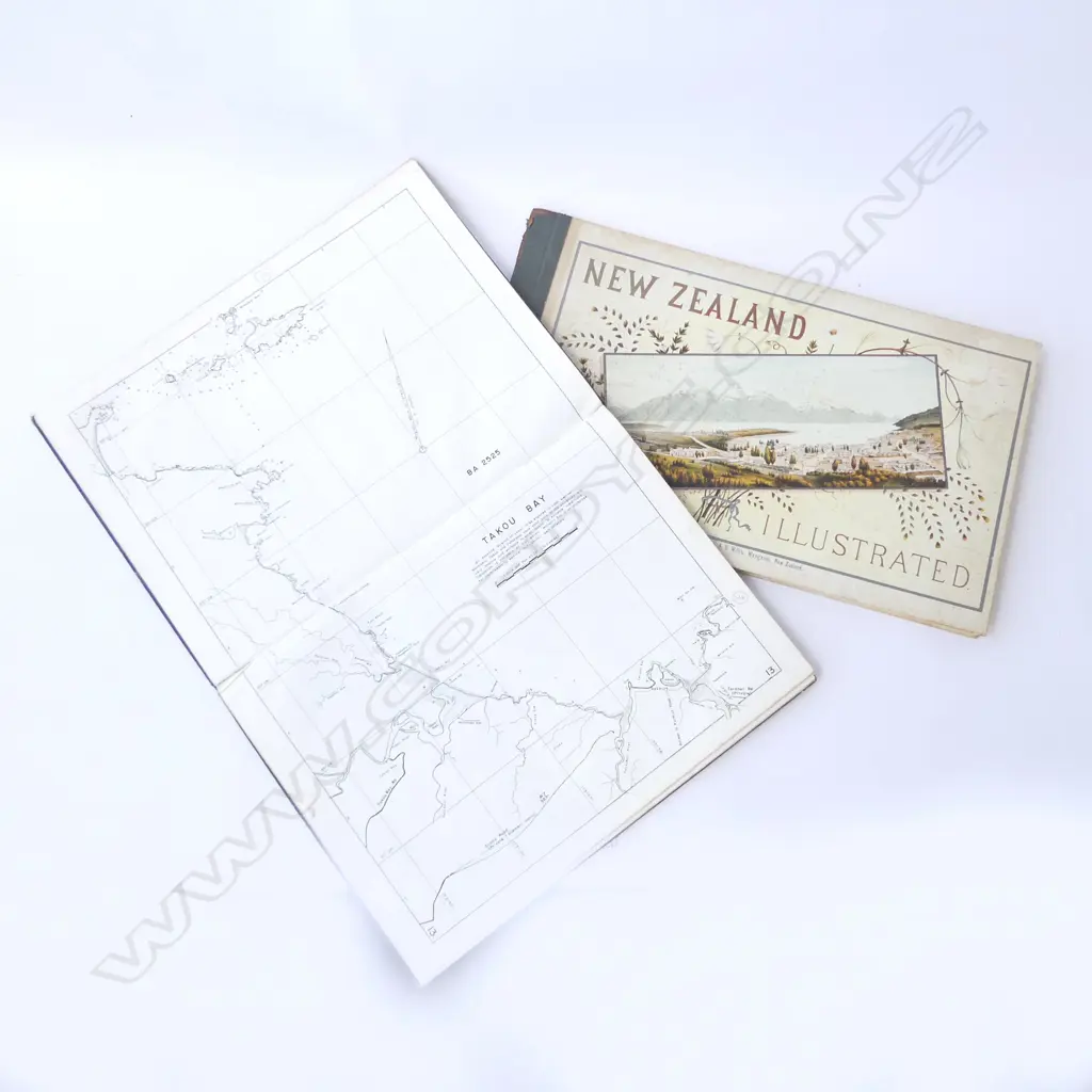 BOOK 'NEW ZEALAND ILLUSTRATED' Published by A.D. Willis  (SPINE WORN) + PICKMERE ATLAS OF NORTHLANDS EAST COAST N.Z. Image 1++