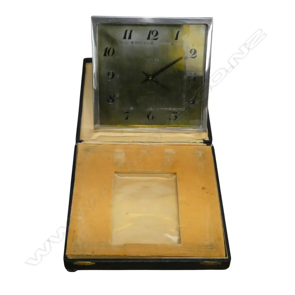 TURLER ZURICH CASED CLOCK w. 935 SILVER FRAME 200x200mm Image 1++