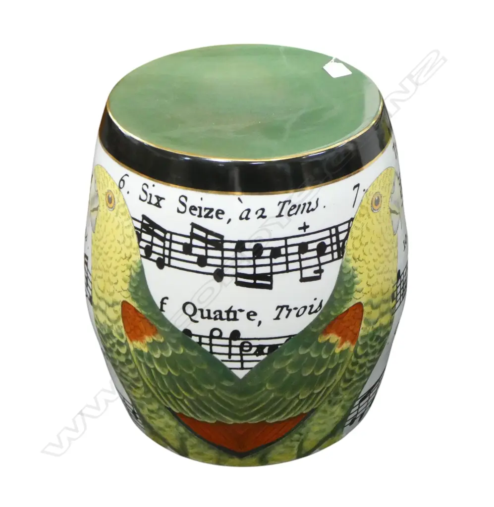 CERAMIC DRUM STOOL, BIRD & MUSIC DESIGN BY CAM (CREATIVELY ACTIVE MINDS) H.440mm Image 1++