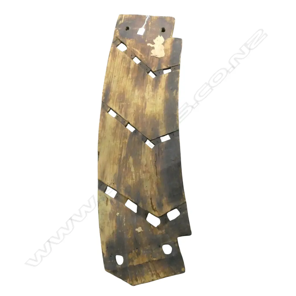 OLD WOODEN BOARD FROM A SHIP angled rectangular holes H.1100mm Image 1++