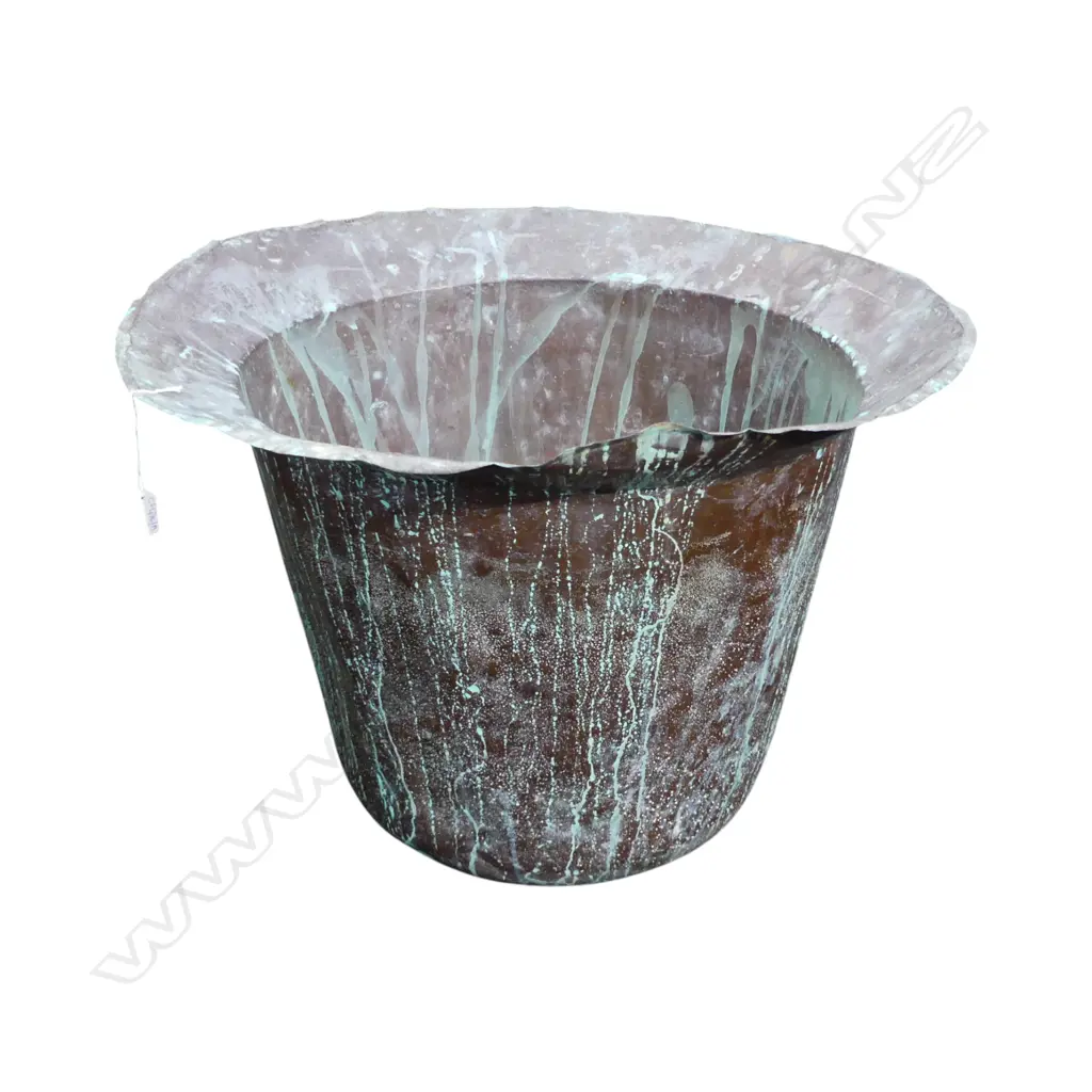 COPPER VERDIGRIS PLANTER  H.450mm, 625mm dia Image 1++