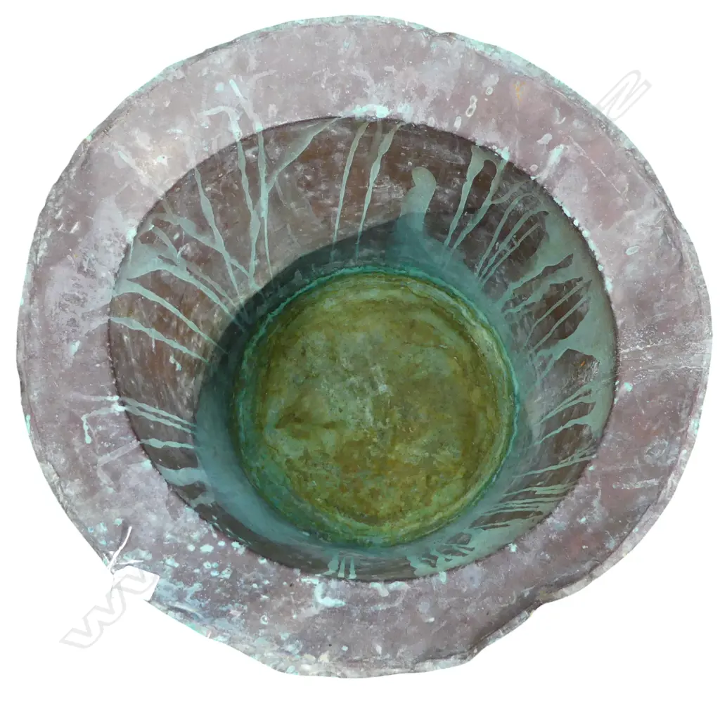 COPPER VERDIGRIS PLANTER  H.450mm, 625mm dia Image 1++