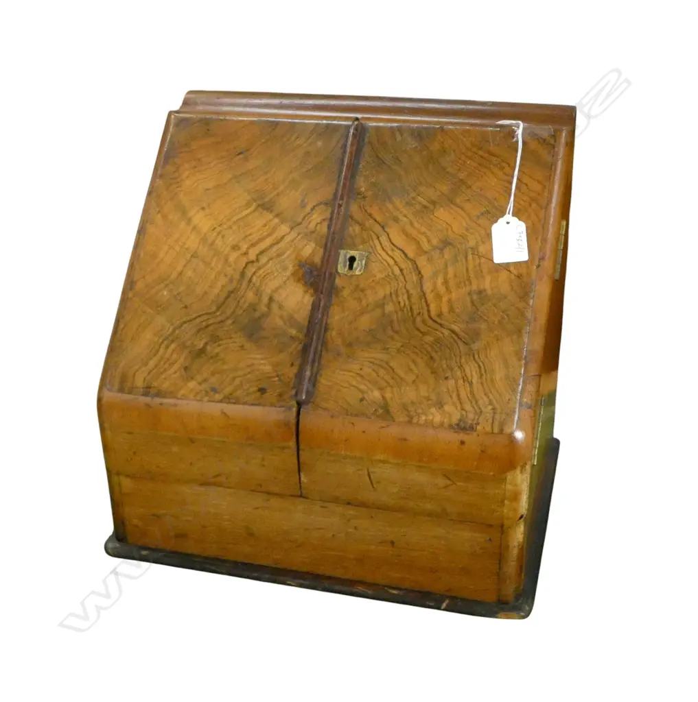 MAHOGANY & WALNUT WRITING COMPENDIUM C.1900 345x255x320mm Image 1++
