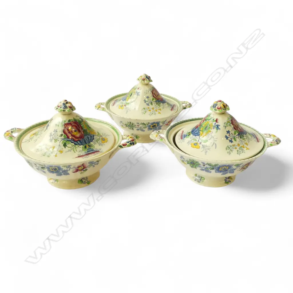  THREE MASONS STRATHMORE LIDDED TUREENS, D.210MM L.270MM H.160MM Image 1++