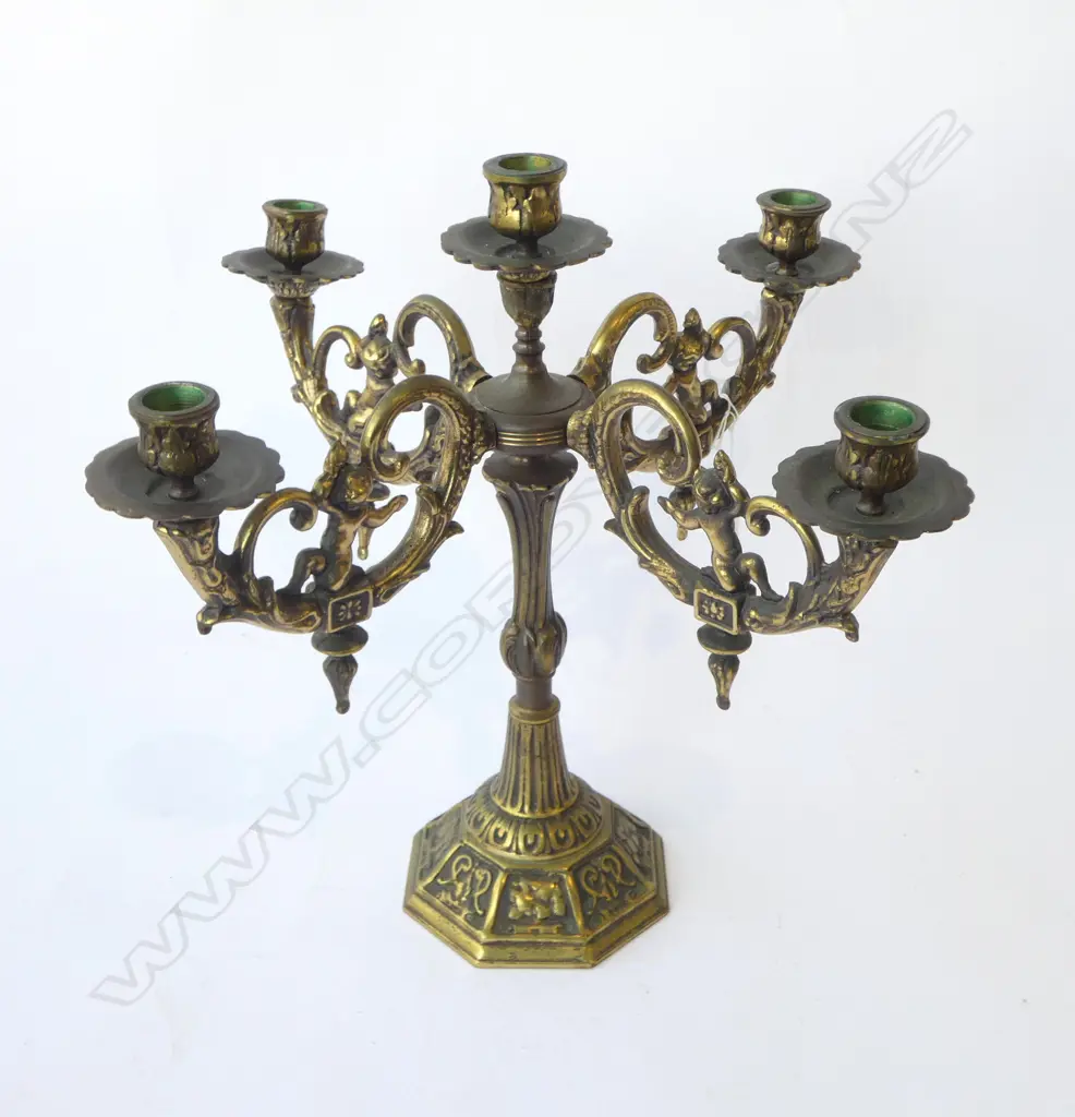 GILDED BRONZE CANDELABRA H.380mm Image 1++