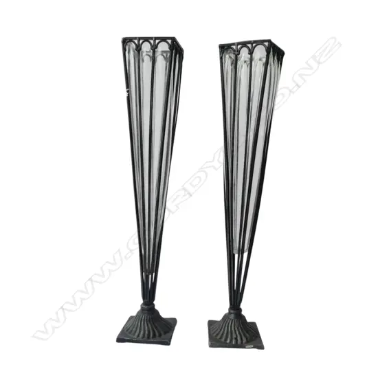PR TALL GLASS & METAL VASES H.685mm