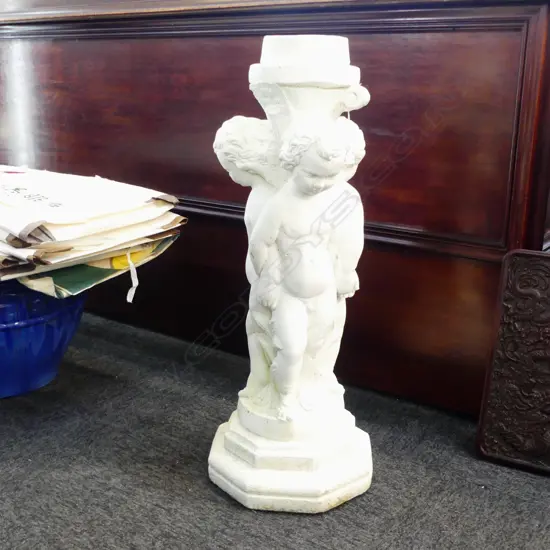 CONCRETE CHERUB GARDEN ORNAMENT H.690mm
