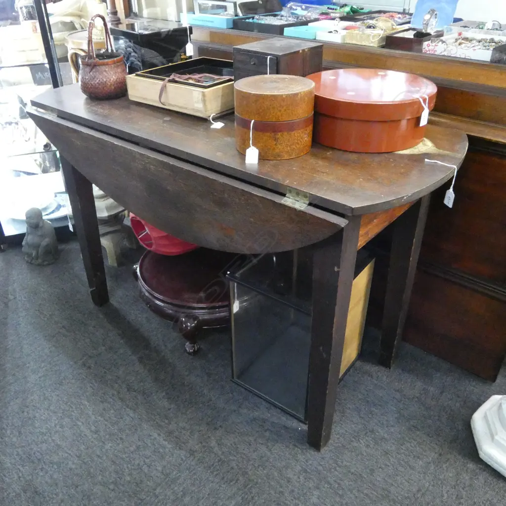 OAK DROP SIDE TABLE 1200x550x750mm Image 1++