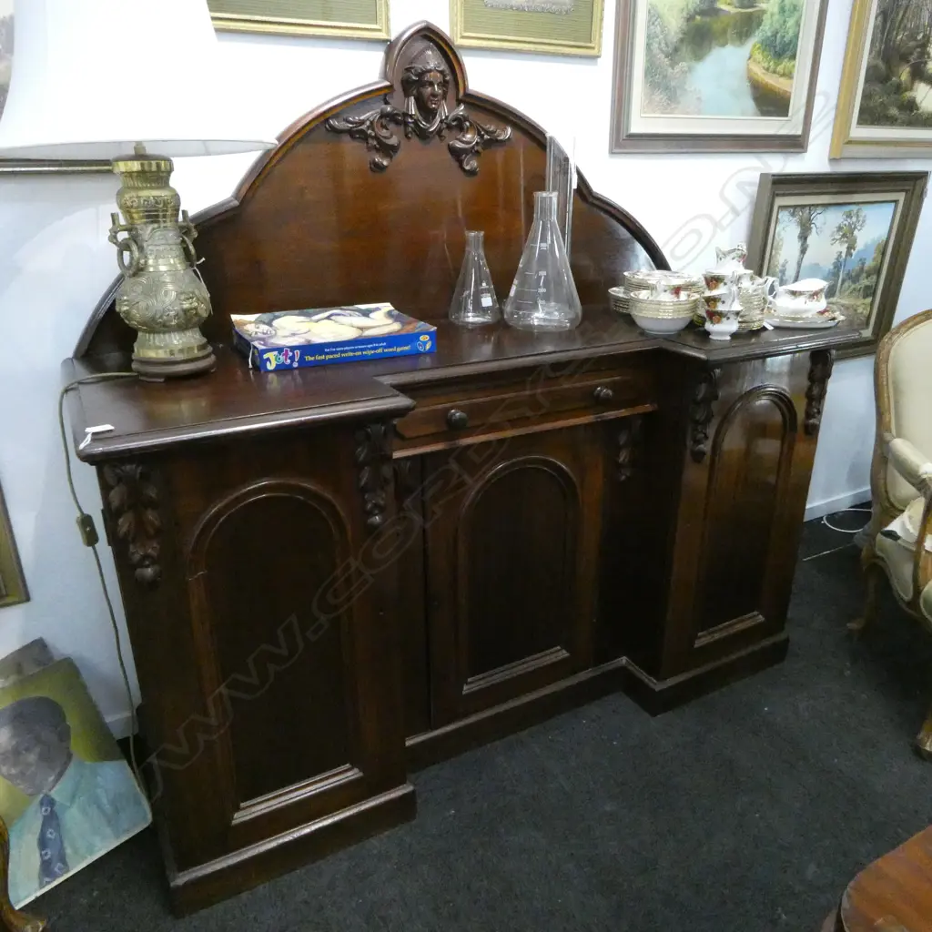 VICTORIAN MAHOGANY SIDEBOARD 1720x635x1660mm - NEWER TOP PIECE Image 1++