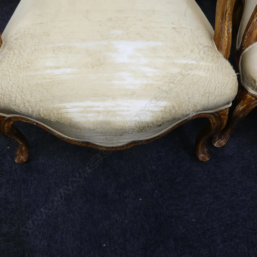 PR FRENCH STYLE GILDED DISTRESSED ARMCHAIRS H.980mm EX HARTS Image 1++