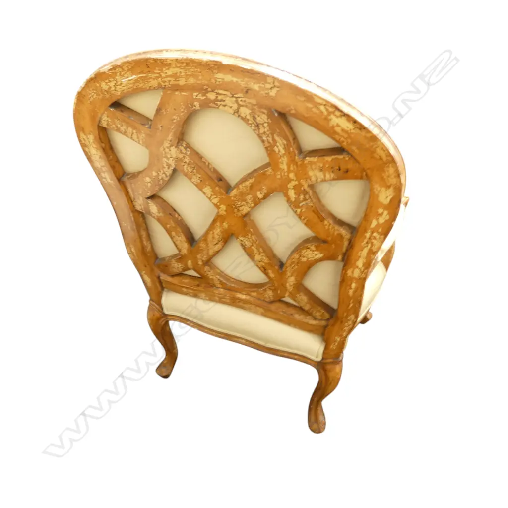 PR FRENCH STYLE GILDED DISTRESSED ARMCHAIRS H.980mm EX HARTS Image 1++