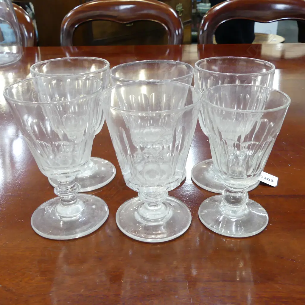 6 FACET CUT ANTIQUE CRYSTAL RUMMERS H.140mm Image 1++