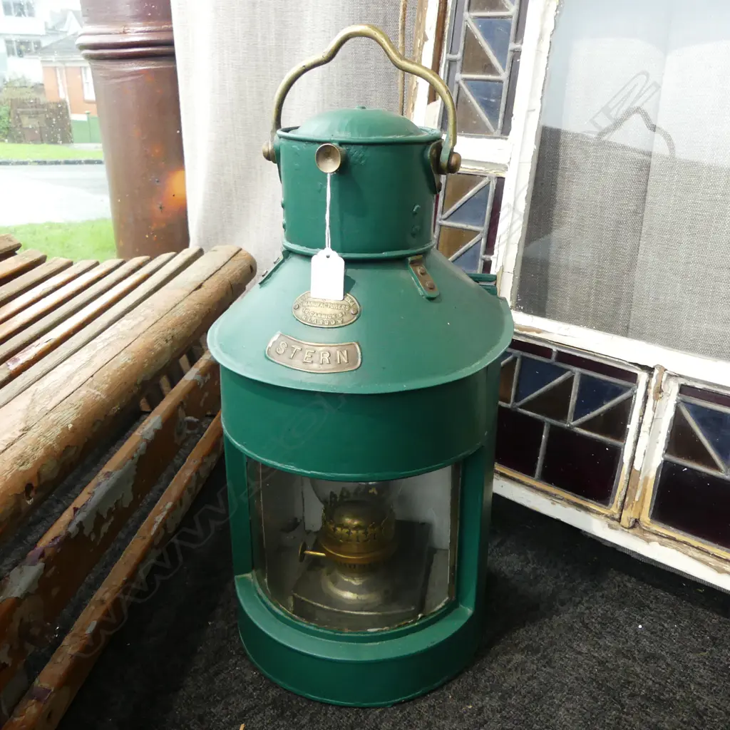 'STERN' MARINE LANTERN BY TELFORD, GRIER & MACKAY, GLASGOW H.520mm Image 1++