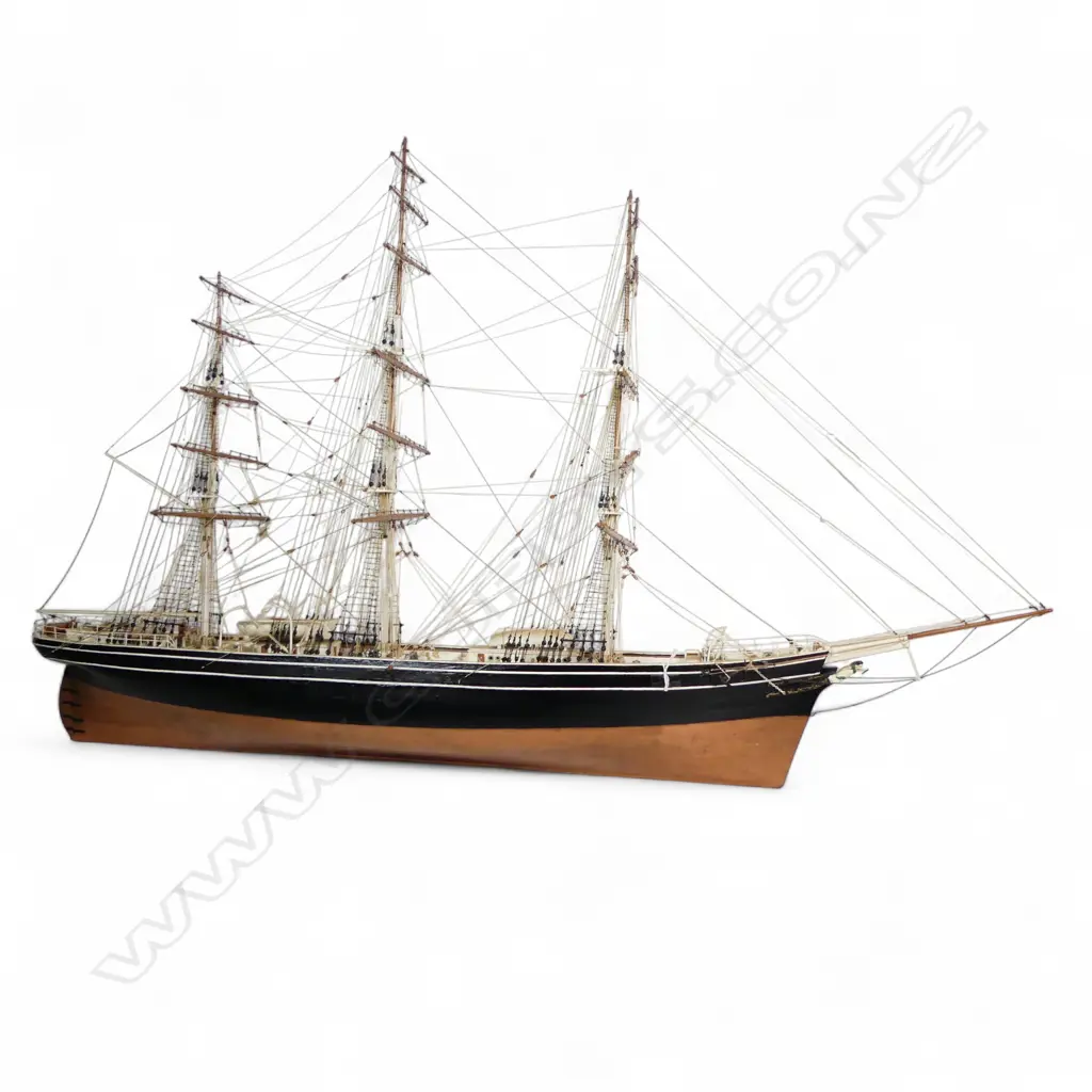 SCRATCH BUILT MODEL 3 MASTED BRIG ON STAND L1160 H760MM Image 1++