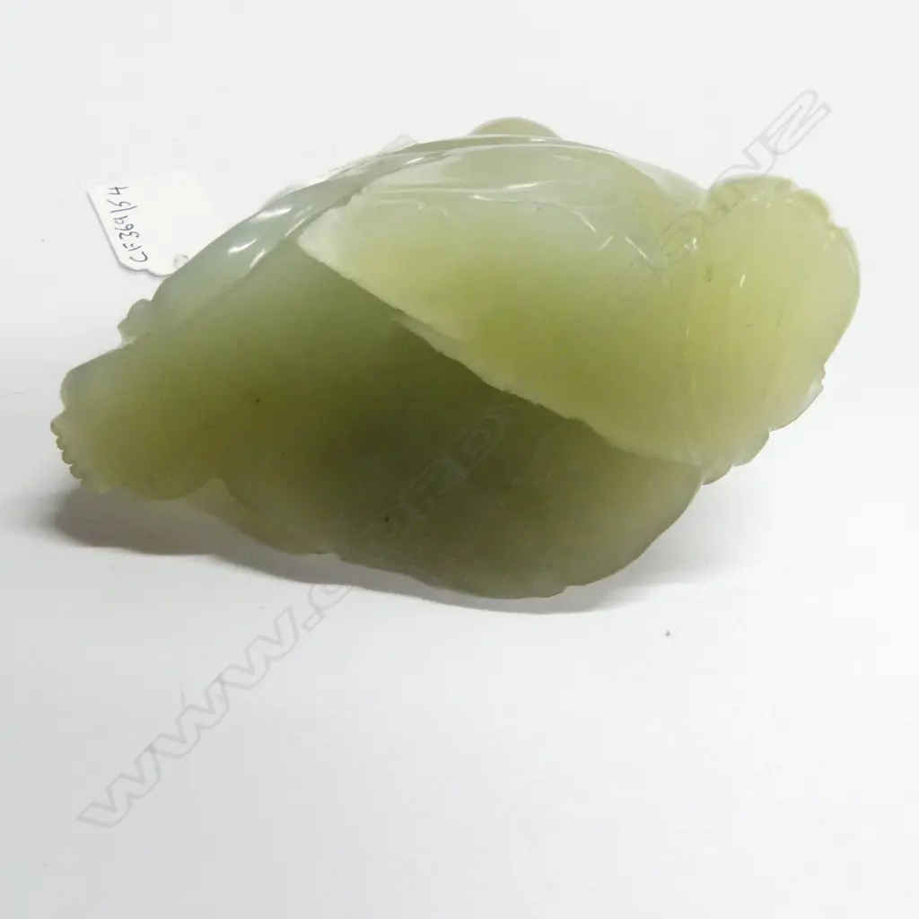 CHINESE JADE BUDDHA ON WOOD STAND H110 L140MM Image 1++