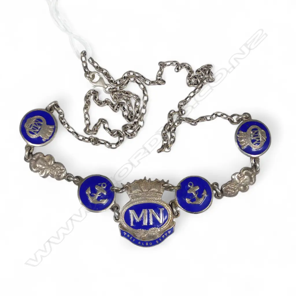 S/SILVER& ENAMEL MERCHANT NAVY NECKLACE Image 1++