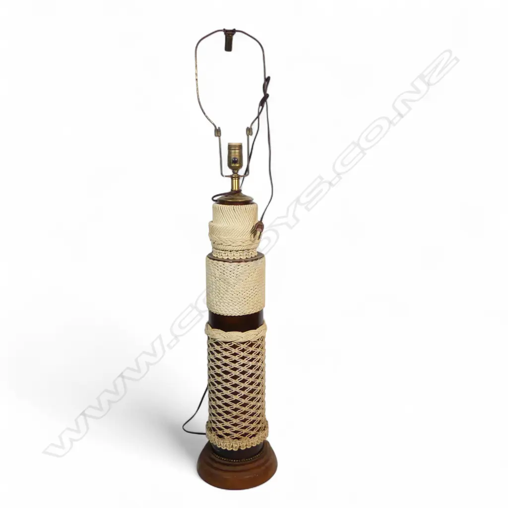 FOLK ART SHIPS ROPEWORK TALL TABLE LAMP BASE H790MM Image 1++