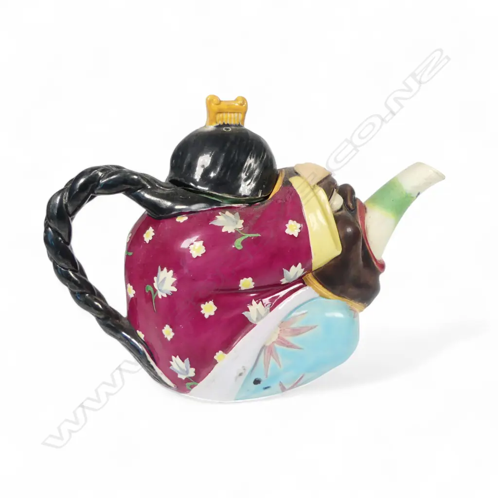VICT MINTON CHINA FIGURAL TEAPOT CHIP TO LID H130MM Image 1++