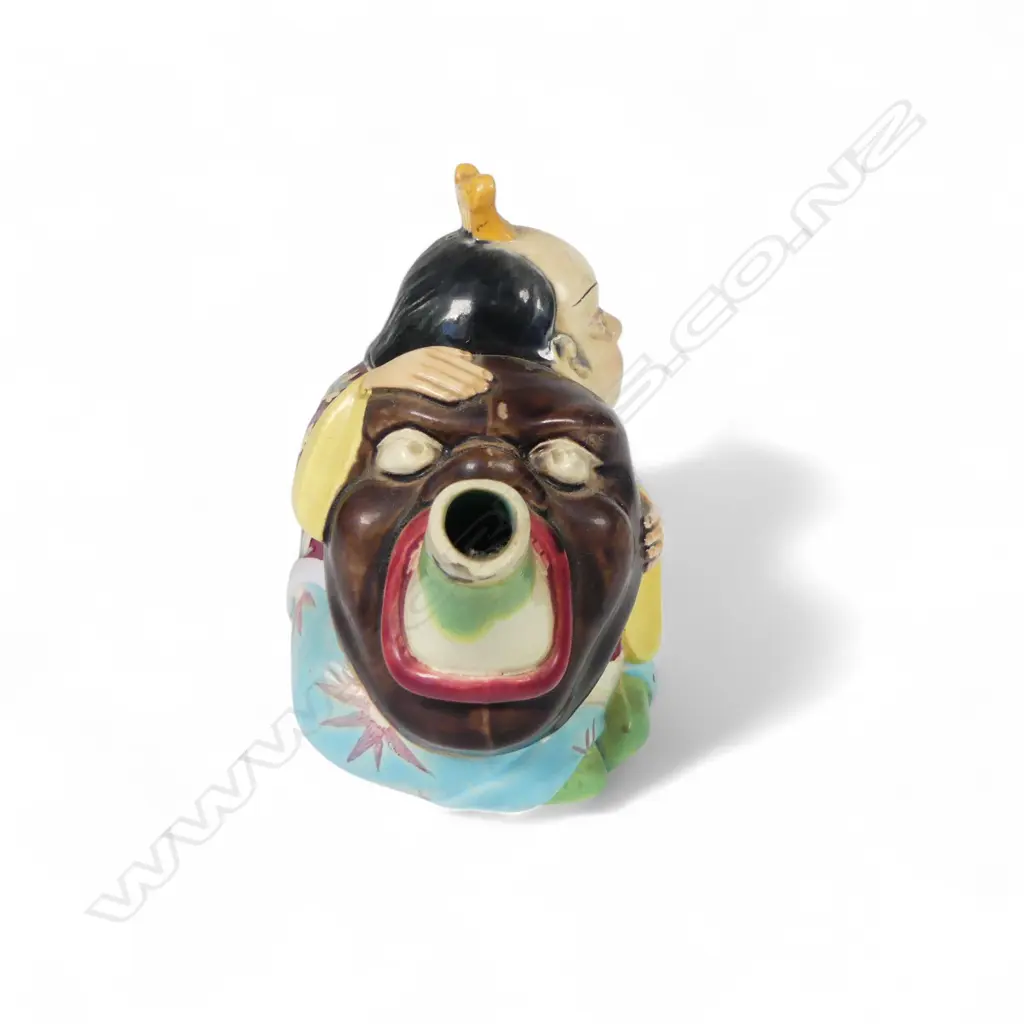 VICT MINTON CHINA FIGURAL TEAPOT CHIP TO LID H130MM Image 1++
