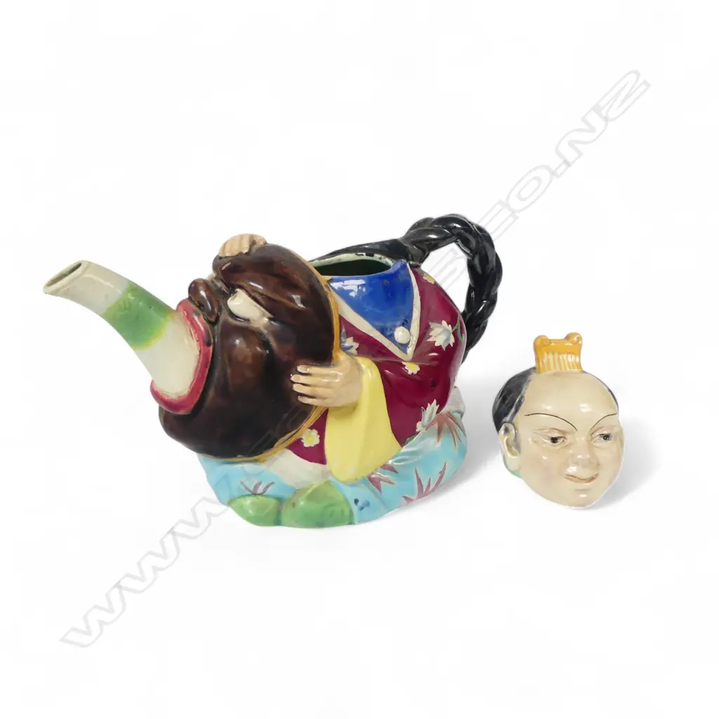 VICT MINTON CHINA FIGURAL TEAPOT CHIP TO LID H130MM Image 1++