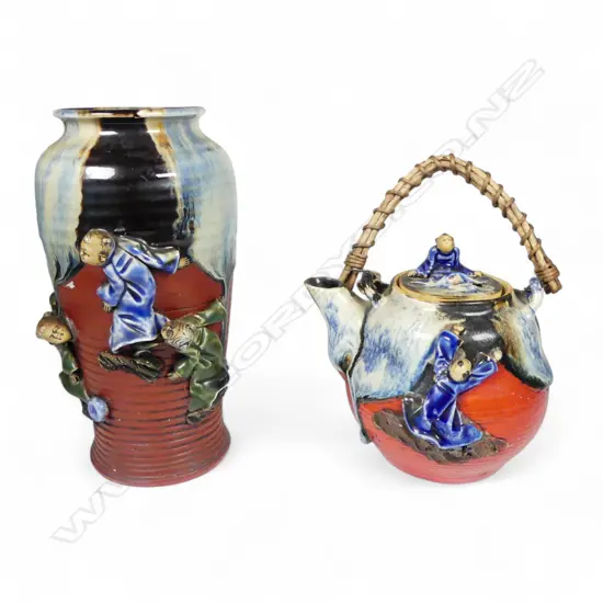 SUMIDA GAWA TEAPOT H140& VASE H215MM