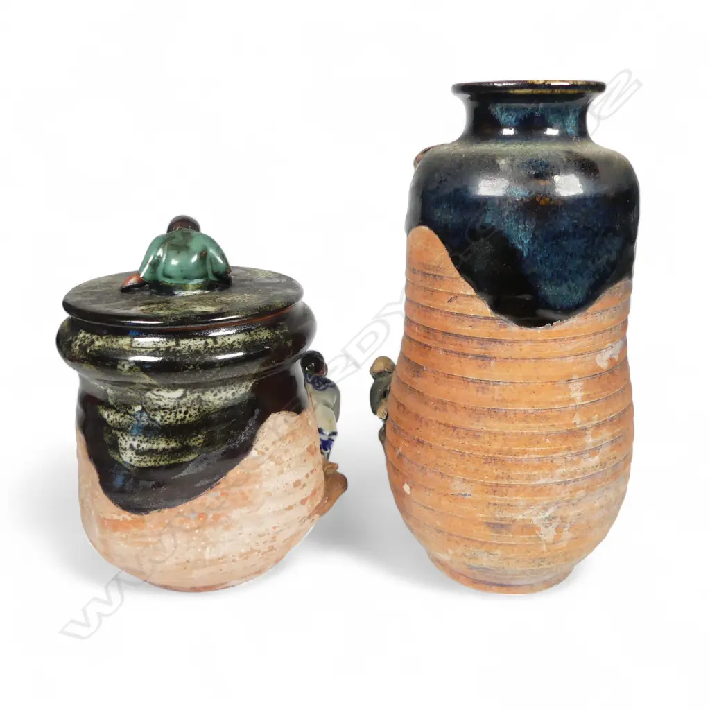 SUMIDA GAWA LIDDED JAR H150 & VASE H200MM Image 1++