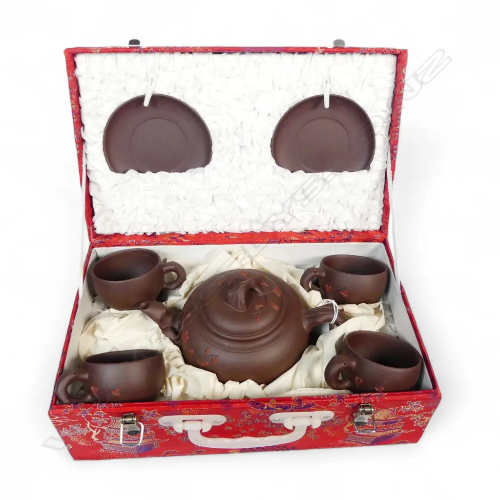 BOXED CHINESE YISING WARE TEASET Image 1++