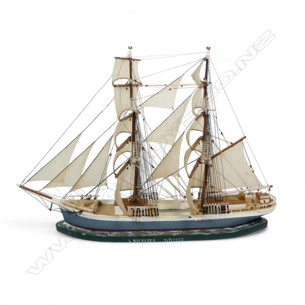 SCRATCH BUILT MODEL KETCH BY L RICKETS H390 L570MM Image 1++
