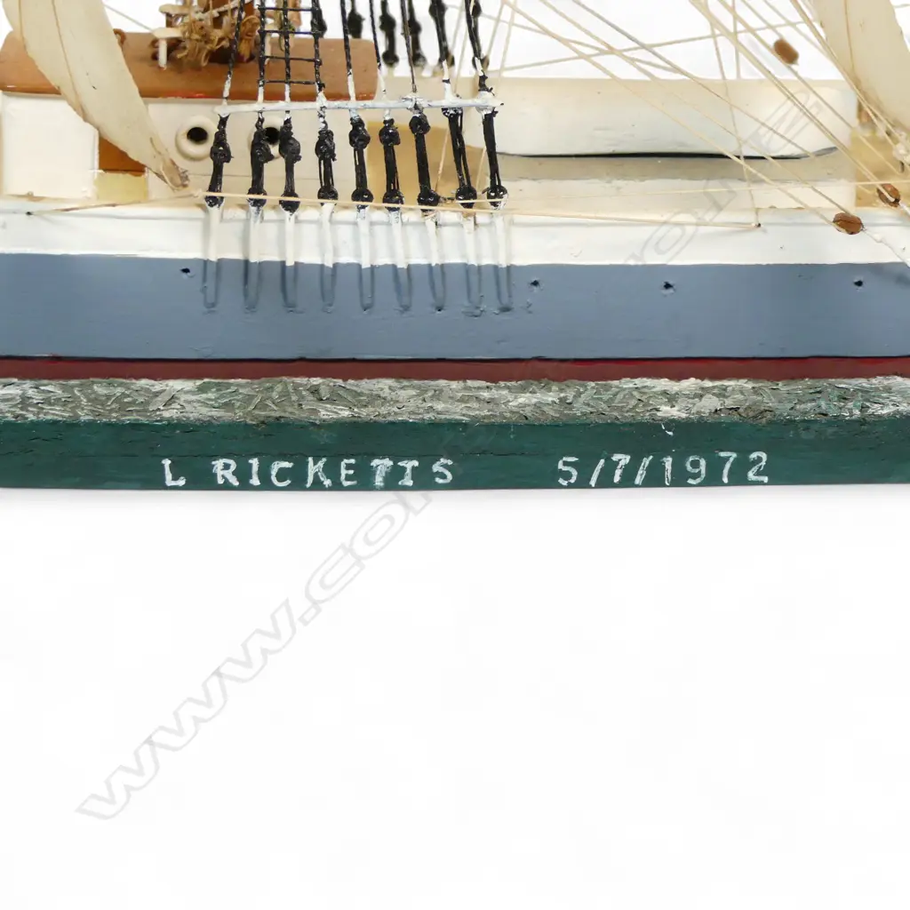 SCRATCH BUILT MODEL KETCH BY L RICKETS H390 L570MM Image 1++