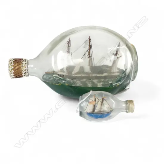 SAILING SHIP IN  DIMPLE BOTTLE L240 & MINITURE L80MM