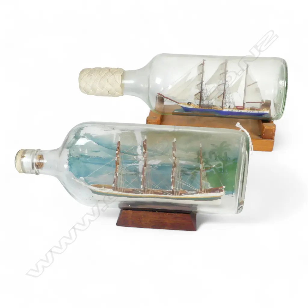 2 SAILING SHIPS IN BOTTLES L300 260MM Image 1++