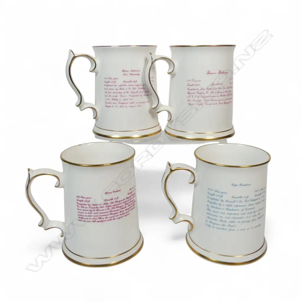 4 ROYAL GRAFTON NAUTICAL CHINA TANKARDS H125MM Image 1++