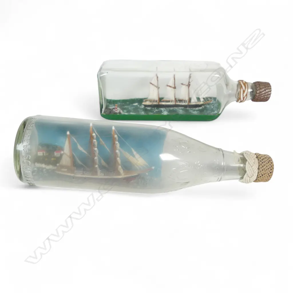 2 SAILING SHIPS IN BOTTLES L290MM Image 1++