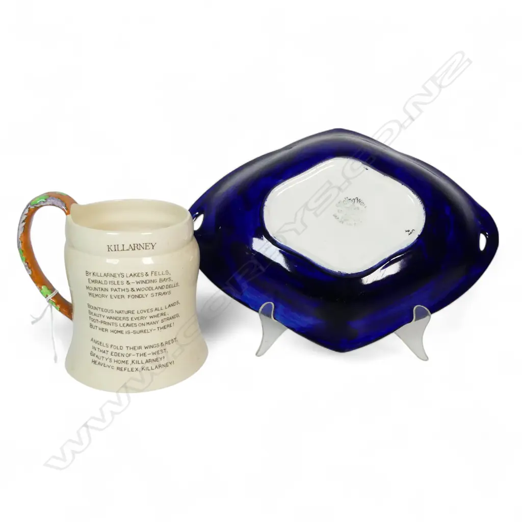 CROWN DEVON MUSICAL MUG H120 & MALING CHINA DISH L280MM Image 1++